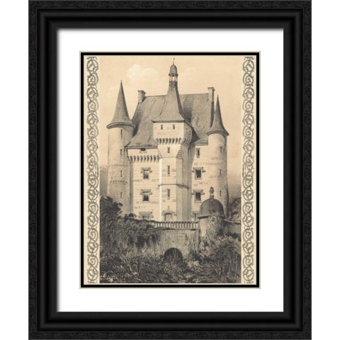 Bordeaux Chateau III Black Ornate Wood Framed Art Print with Double Matting by Fermin Cassas, Louis