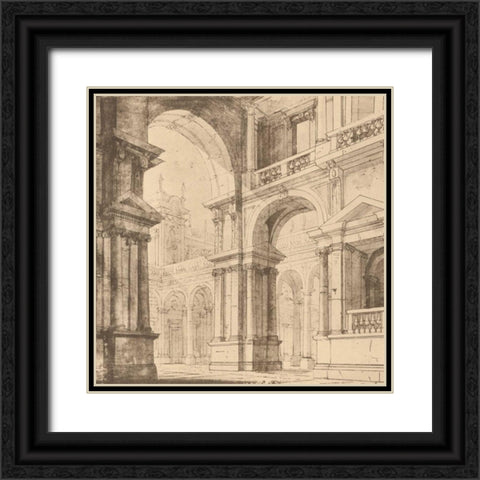 Portico Antico I Black Ornate Wood Framed Art Print with Double Matting by Bartolomeo, Maurizio