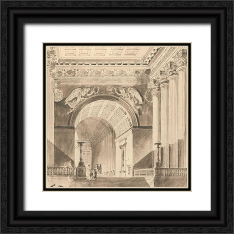 Portico Antico II Black Ornate Wood Framed Art Print with Double Matting by Bartolomeo, Maurizio