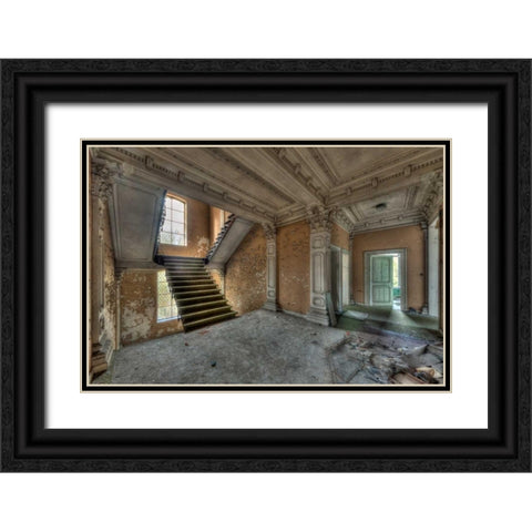 Chateau Rochendaal III Black Ornate Wood Framed Art Print with Double Matting by Sneeuw, Ivo