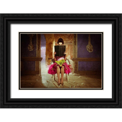 Dragontales 2 Black Ornate Wood Framed Art Print with Double Matting by Hartmann, Eva