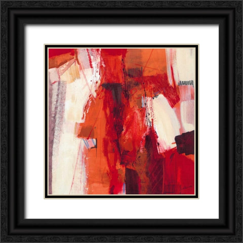 Rosso Astratto Black Ornate Wood Framed Art Print with Double Matting by Cusumano, Francesco