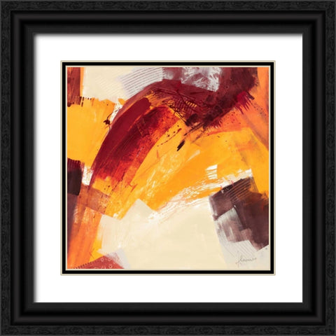 Rosso III Black Ornate Wood Framed Art Print with Double Matting by Cusumano, Francesco