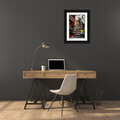 Markttreppe Black Ornate Wood Framed Art Print with Double Matting by Greiling, Jurgen