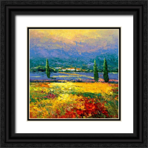Provene II Black Ornate Wood Framed Art Print with Double Matting by Madjid