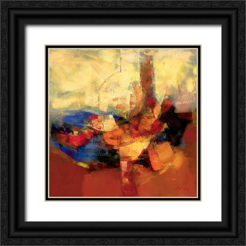 Coloring I Black Ornate Wood Framed Art Print with Double Matting by Madjid