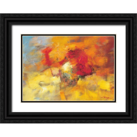 Coloring II Black Ornate Wood Framed Art Print with Double Matting by Madjid