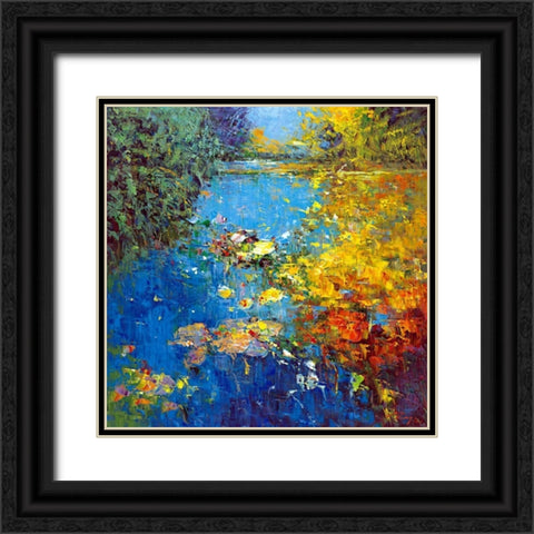 Idyll I Black Ornate Wood Framed Art Print with Double Matting by Madjid