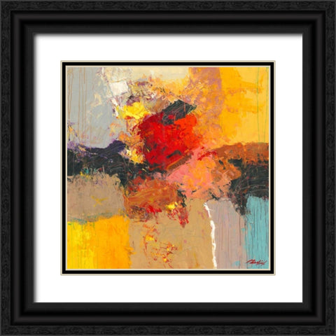 Abstract II Black Ornate Wood Framed Art Print with Double Matting by Madjid