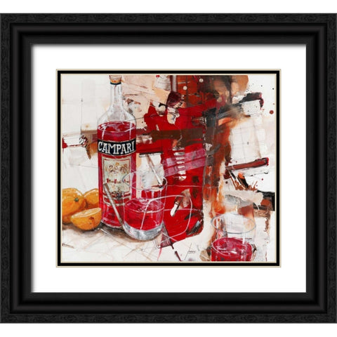 Das Rot, das aus der Flasche kam Black Ornate Wood Framed Art Print with Double Matting by Mayer, Norbert