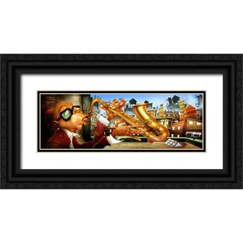 On the roof -2 Black Ornate Wood Framed Art Print with Double Matting by Alvez, A. - Perez, A.