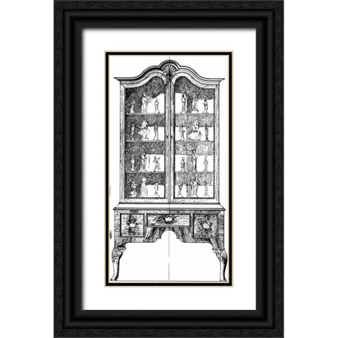 Custom Furniture Blueprint II Black Ornate Wood Framed Art Print with Double Matting by Vision Studio
