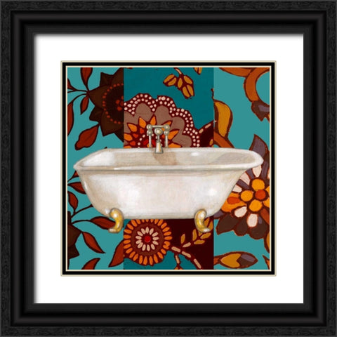 Spice Bathroom I Black Ornate Wood Framed Art Print with Double Matting by Vision Studio
