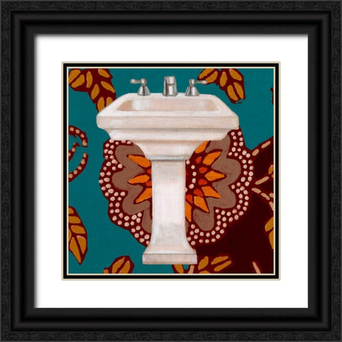 Spice Bathroom III Black Ornate Wood Framed Art Print with Double Matting by Vision Studio