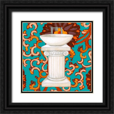 Spice Bathroom IV Black Ornate Wood Framed Art Print with Double Matting by Vision Studio