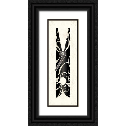 Pinned II 2-Up Black Ornate Wood Framed Art Print with Double Matting by Pied Piper Creative