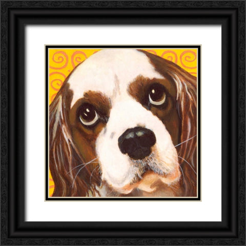 Dlynns Dogs - Charlie Black Ornate Wood Framed Art Print with Double Matting by Roll, Dylnn