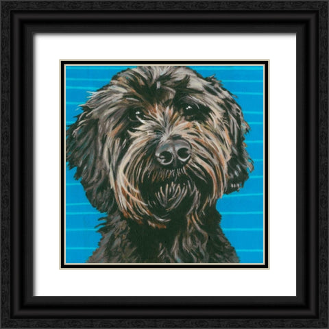 Dlynns Dogs - Mini Black Ornate Wood Framed Art Print with Double Matting by Roll, Dylnn