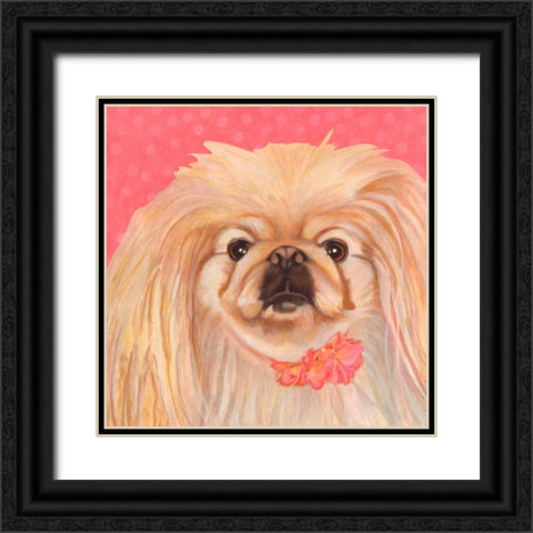 Dlynns Dogs - Pinky Black Ornate Wood Framed Art Print with Double Matting by Roll, Dylnn