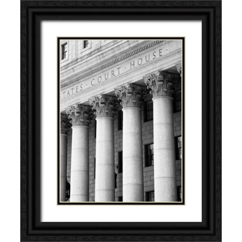 Structural Details V Black Ornate Wood Framed Art Print with Double Matting by Pica, Jeff