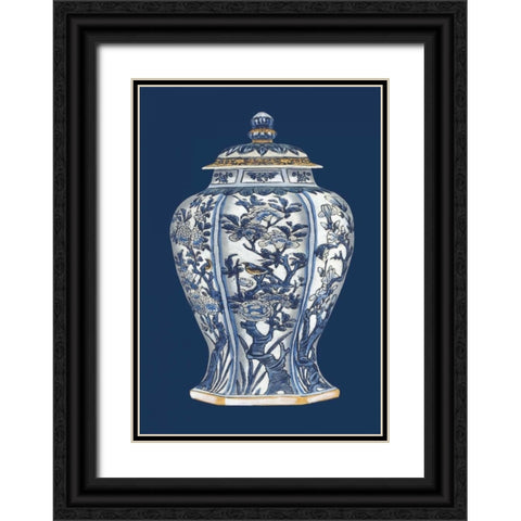 Blue and White Porcelain Vase I Black Ornate Wood Framed Art Print with Double Matting by Vision Studio