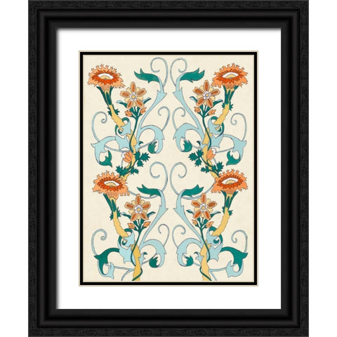 Nouveau Floral Pattern II Black Ornate Wood Framed Art Print with Double Matting by McCavitt, Naomi