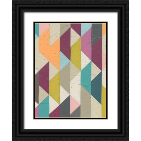Confetti Prism IV Black Ornate Wood Framed Art Print with Double Matting by Vess, June Erica