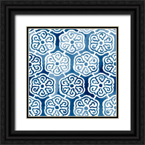 Watercolor Indigo III Black Ornate Wood Framed Art Print with Double Matting by Vess, June Erica