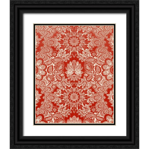 Baroque Tapestry in Red II Black Ornate Wood Framed Art Print with Double Matting by Vision Studio