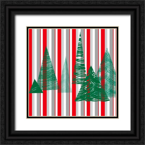 Oh Christmas Tree III Black Ornate Wood Framed Art Print with Double Matting by Gordon, Sharon