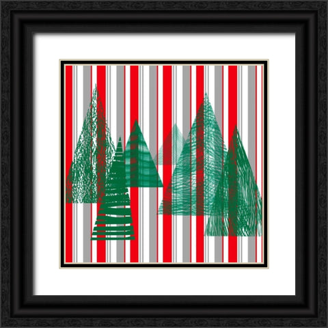 Oh Christmas Tree IV Black Ornate Wood Framed Art Print with Double Matting by Gordon, Sharon