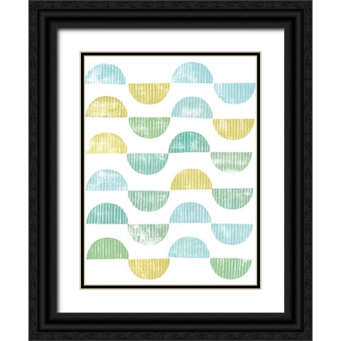 Semi Circle Block Print I Black Ornate Wood Framed Art Print with Double Matting by Popp, Grace