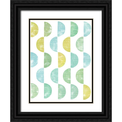 Semi Circle Block Print II Black Ornate Wood Framed Art Print with Double Matting by Popp, Grace