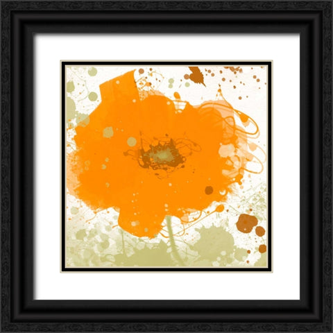 Modern Orange Black Ornate Wood Framed Art Print with Double Matting by Orlov, Irena