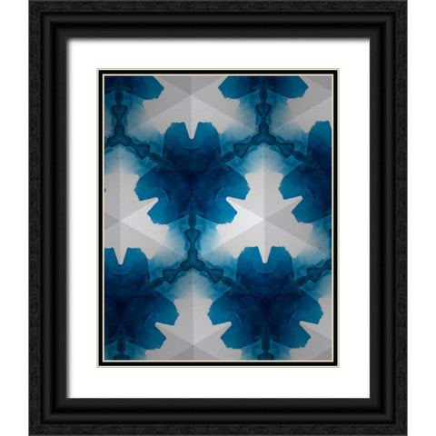 Sapphire Frost II Black Ornate Wood Framed Art Print with Double Matting by Stramel, Renee W.