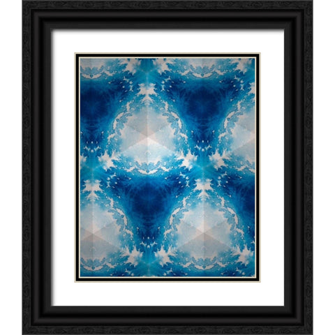 Sapphire Frost III Black Ornate Wood Framed Art Print with Double Matting by Stramel, Renee W.