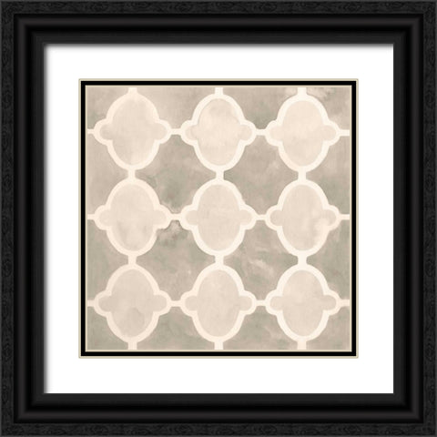 Neutral Watercolor Tile II Black Ornate Wood Framed Art Print with Double Matting by Vess, June Erica