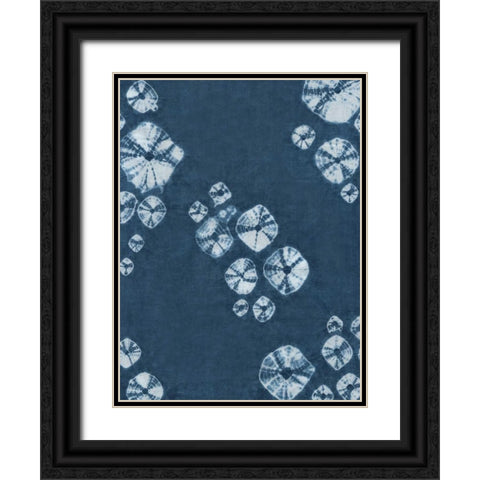 Rikis Shibori III Black Ornate Wood Framed Art Print with Double Matting by Zarris, Chariklia