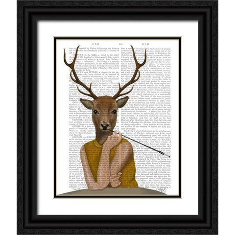 Dear Audrey Black Ornate Wood Framed Art Print with Double Matting by Fab Funky