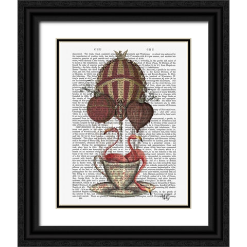 Flamingos in Teacup Black Ornate Wood Framed Art Print with Double Matting by Fab Funky