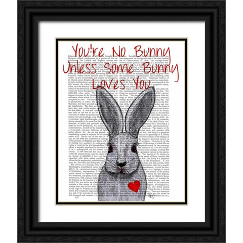 Youre No Bunny Black Ornate Wood Framed Art Print with Double Matting by Fab Funky