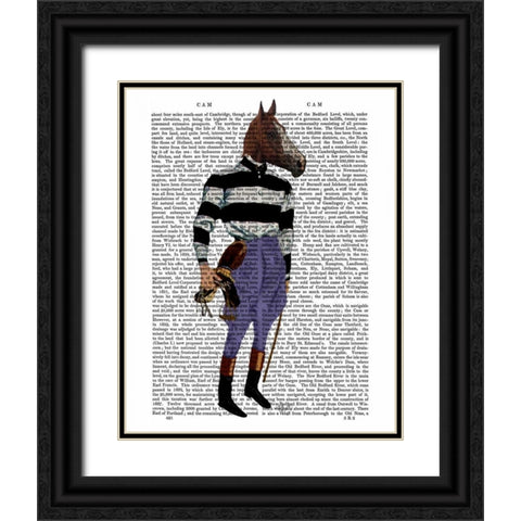 Horse Racing Jockey Full Black Ornate Wood Framed Art Print with Double Matting by Fab Funky