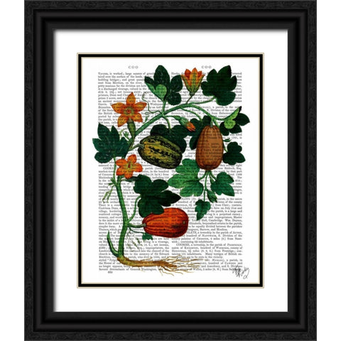 Squash Vine 1 Black Ornate Wood Framed Art Print with Double Matting by Fab Funky