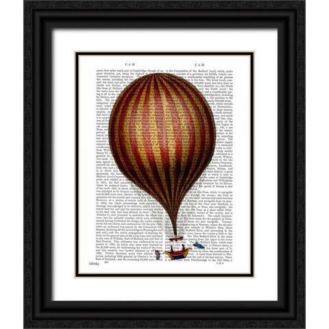 Royal Nassau Balloon Hot Air Balloon Black Ornate Wood Framed Art Print with Double Matting by Fab Funky