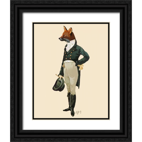 Dandy Fox Full Black Ornate Wood Framed Art Print with Double Matting by Fab Funky