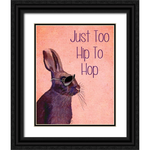 Too Hip To Hop Pink Black Ornate Wood Framed Art Print with Double Matting by Fab Funky