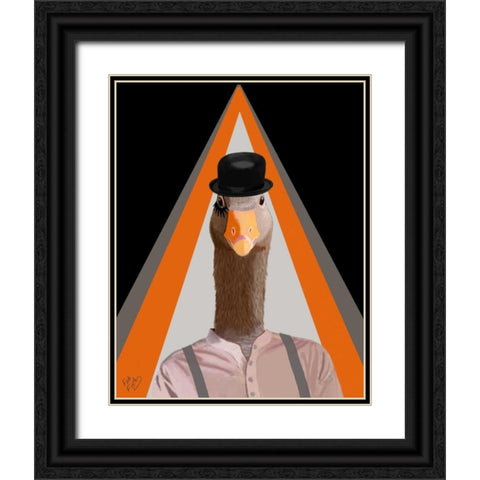 Clockwork Orange Goose Black Ornate Wood Framed Art Print with Double Matting by Fab Funky