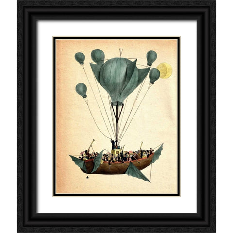 Diligenza Per La Luna Black Ornate Wood Framed Art Print with Double Matting by Fab Funky