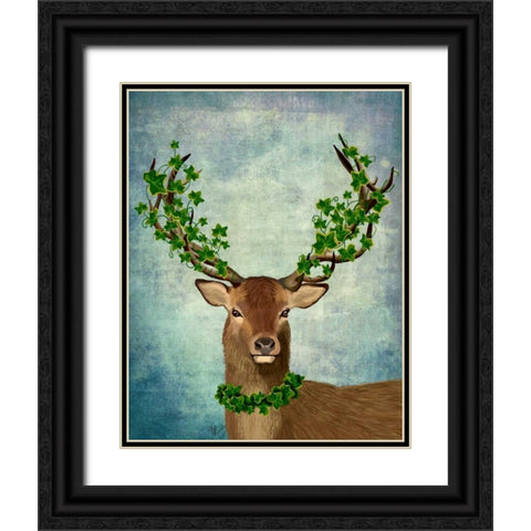 Green King Black Ornate Wood Framed Art Print with Double Matting by Fab Funky
