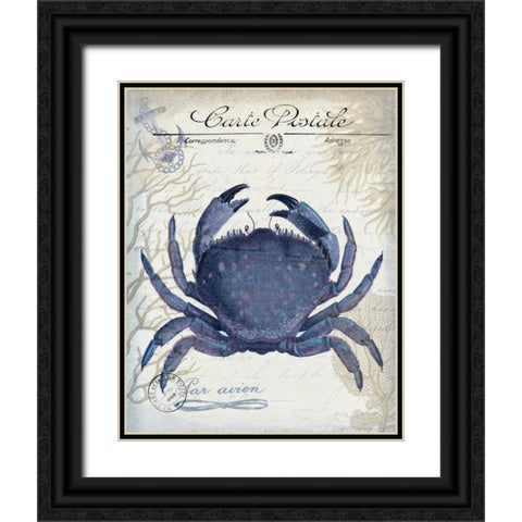 Seaside Postcard Cream e Black Ornate Wood Framed Art Print with Double Matting by Fab Funky